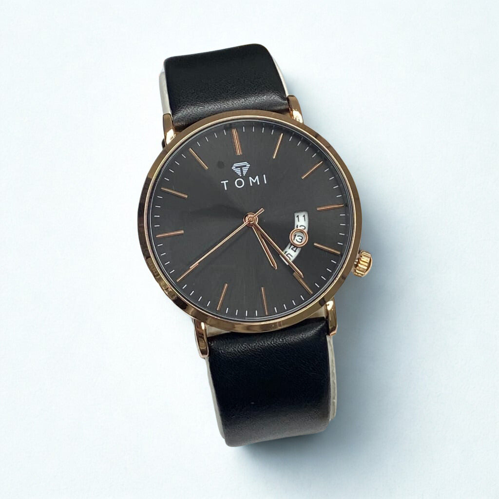 TOMI T-18 QUARTZ LUXURY STAINLESS STEEL WRIST WATCH FOR MEN