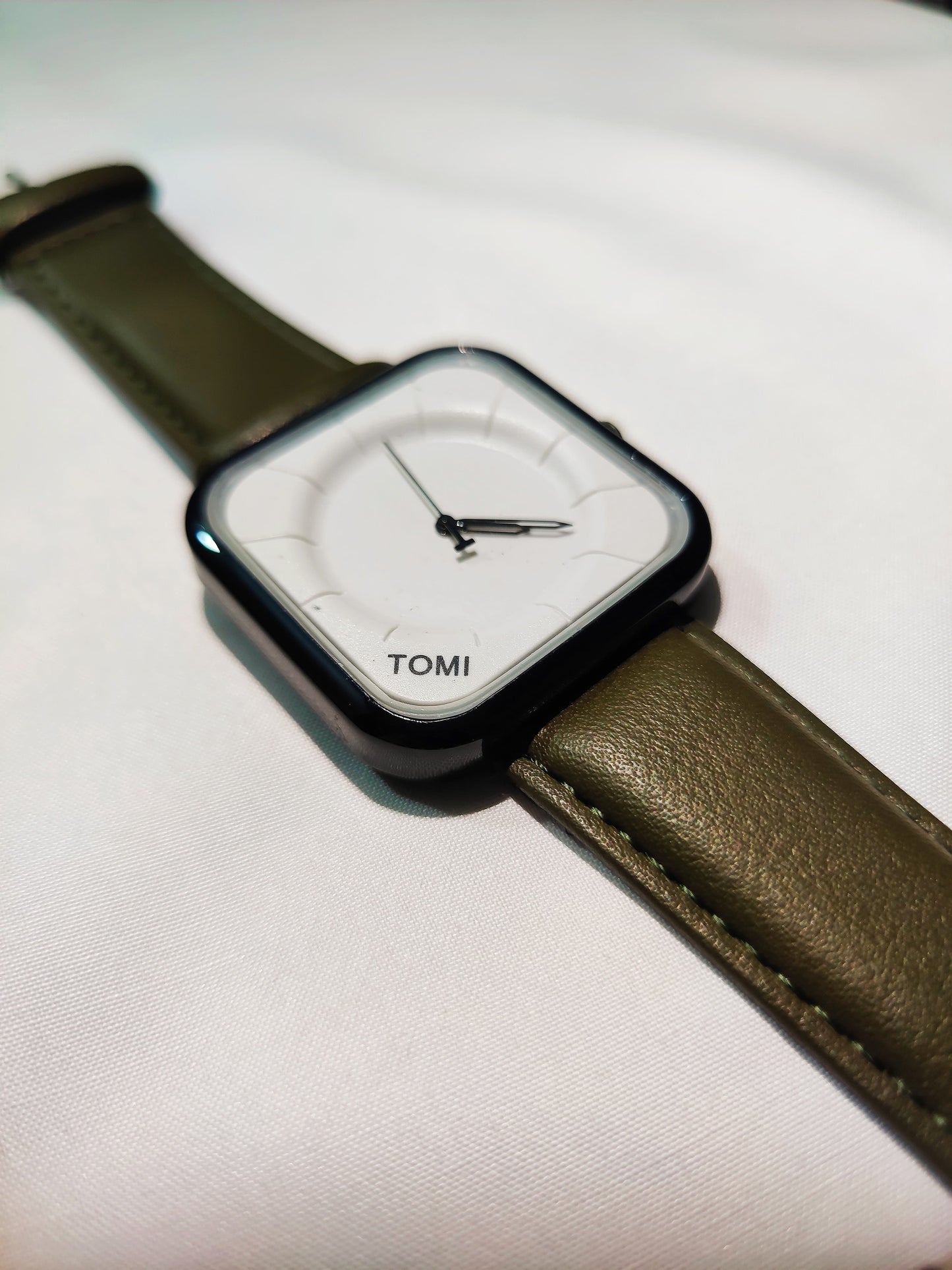 TOMI - T87 Square White Dial With Black Case Casual Style Edition