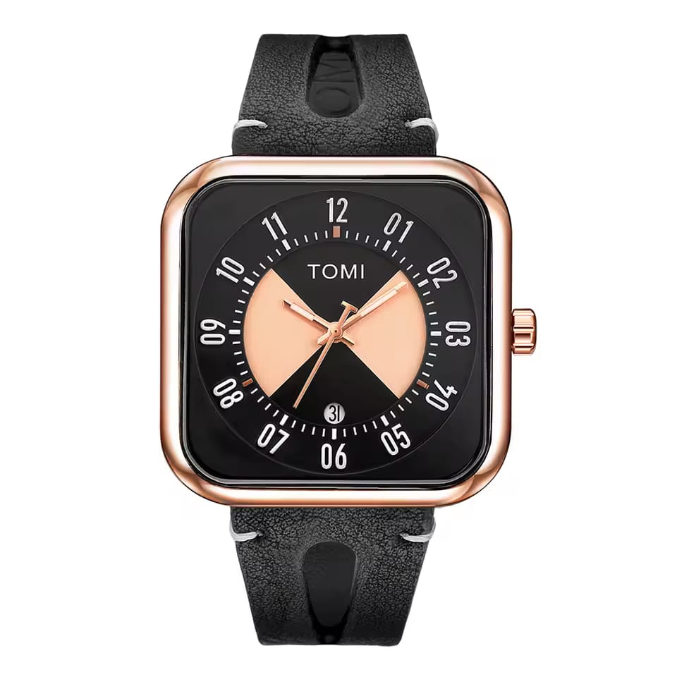 Tomi T-94 Luxury Watch Inner Round Outer Square Dail