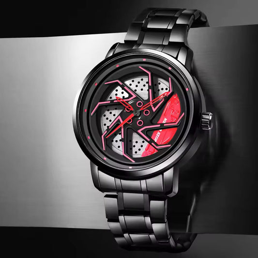 FIRE BLADE GYRO NS - Rotating Wheel With Chain Strap Watch