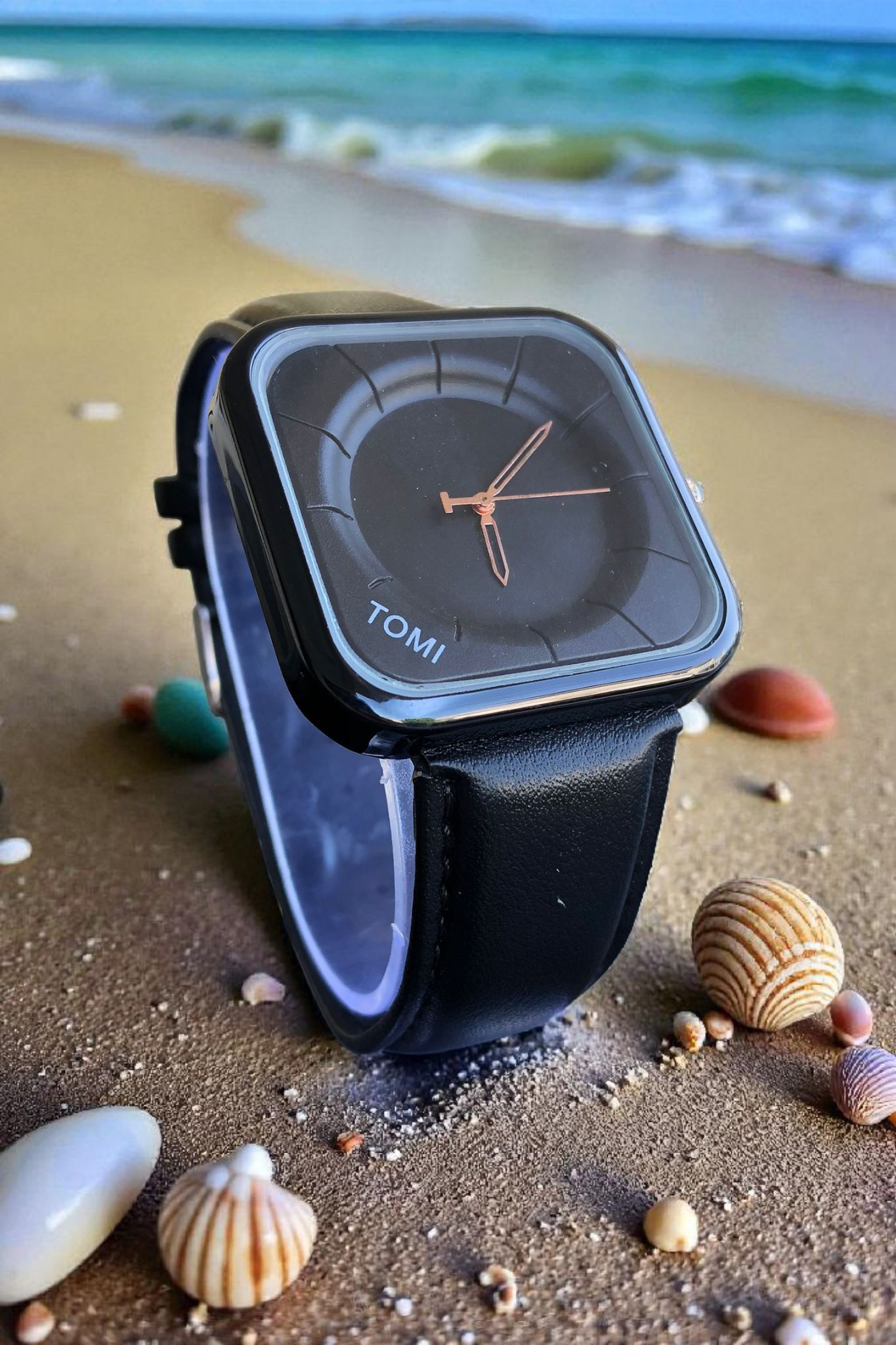 TOMI - T87 Square Black Dial With Black Case Casual Style Edition