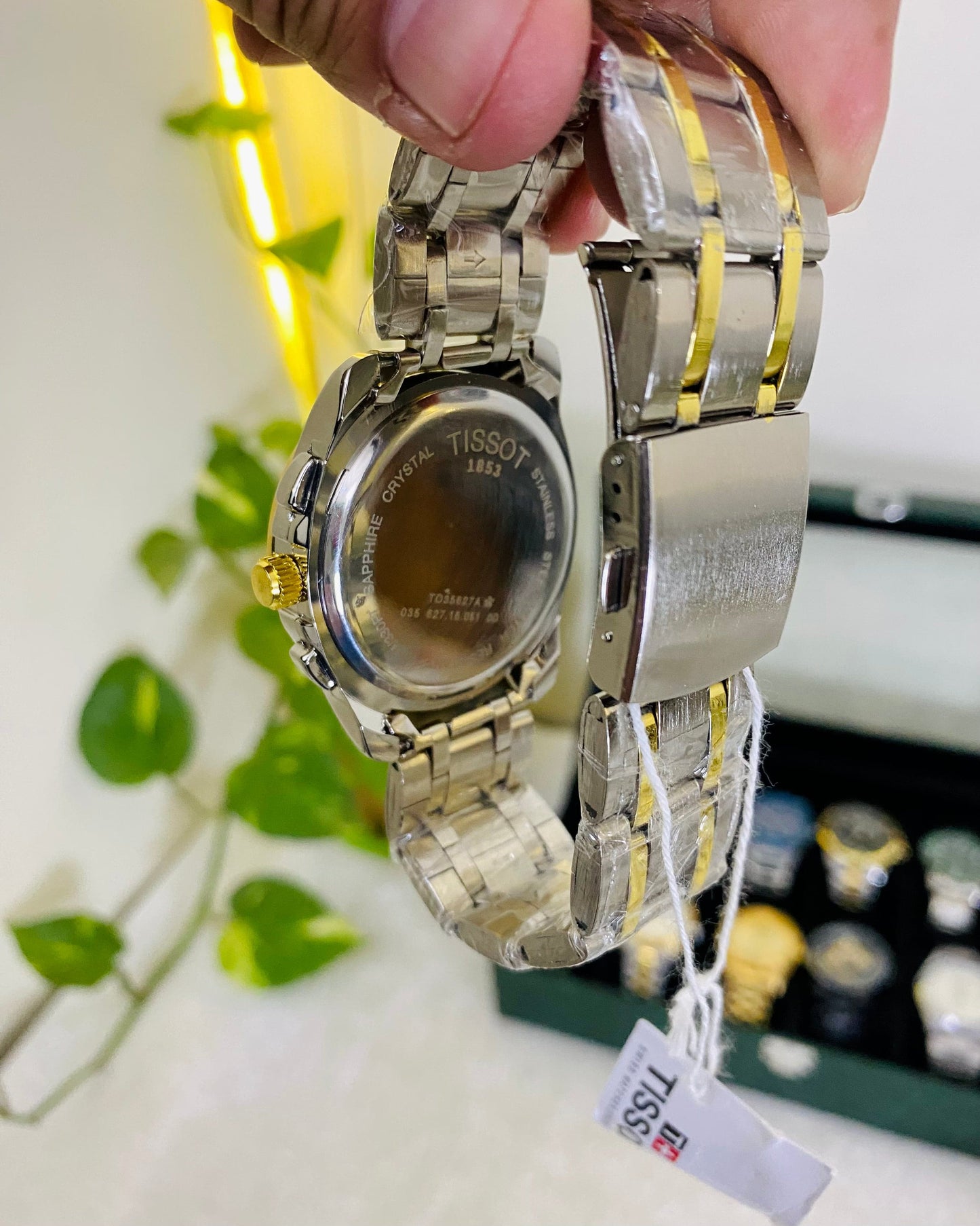 TISSOT- N21 Silver Golden Chain With Stunning White Dial In Luxury Look